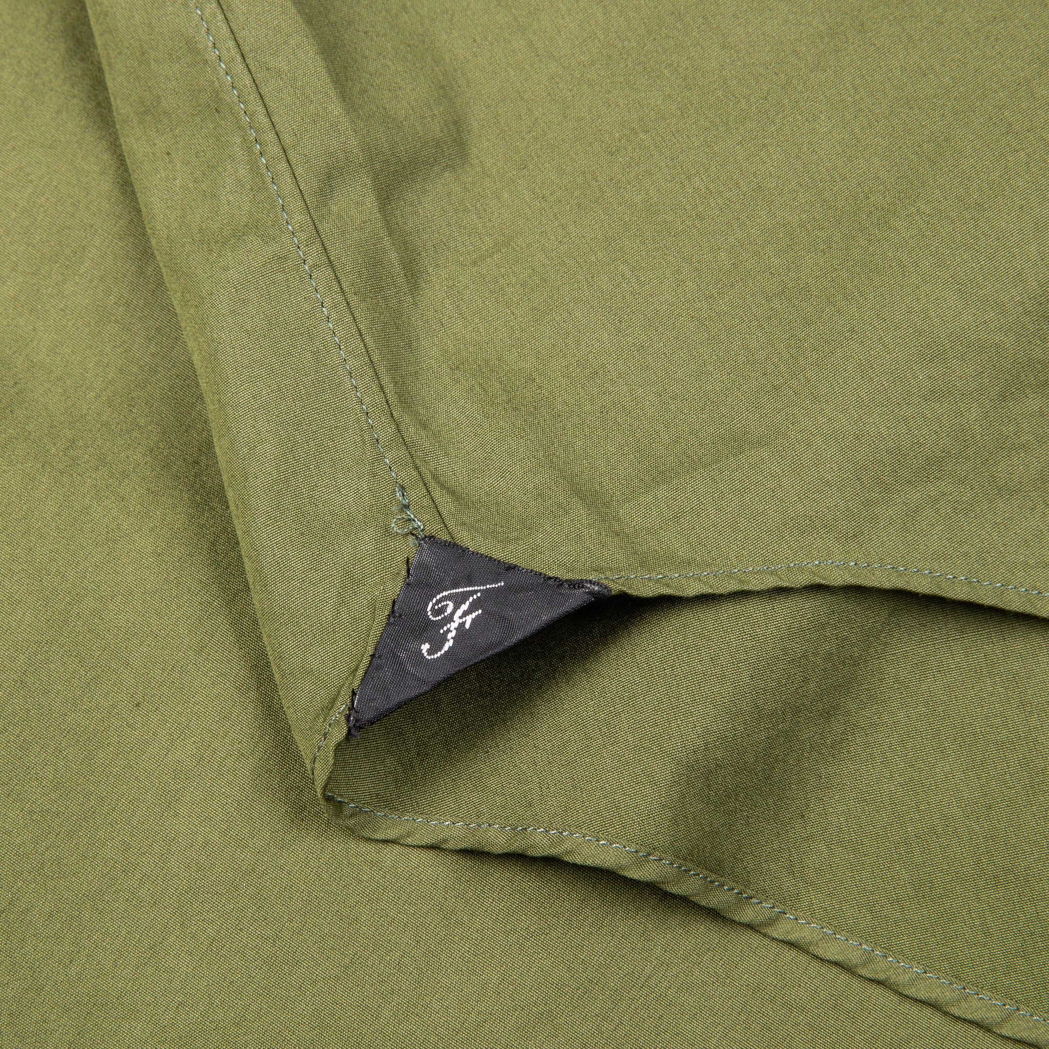 Finamore Gaeta Shirt Sergio Collar Alumo Poplin Olive