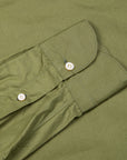 Finamore Gaeta Shirt Sergio Collar Alumo Poplin Olive