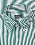 Finamore Tokyo Fit Collo Lucio Bengal Stripe Shirt Verde Inglese