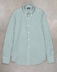 Finamore Tokyo Fit Collo Lucio Bengal Stripe Shirt Verde Inglese