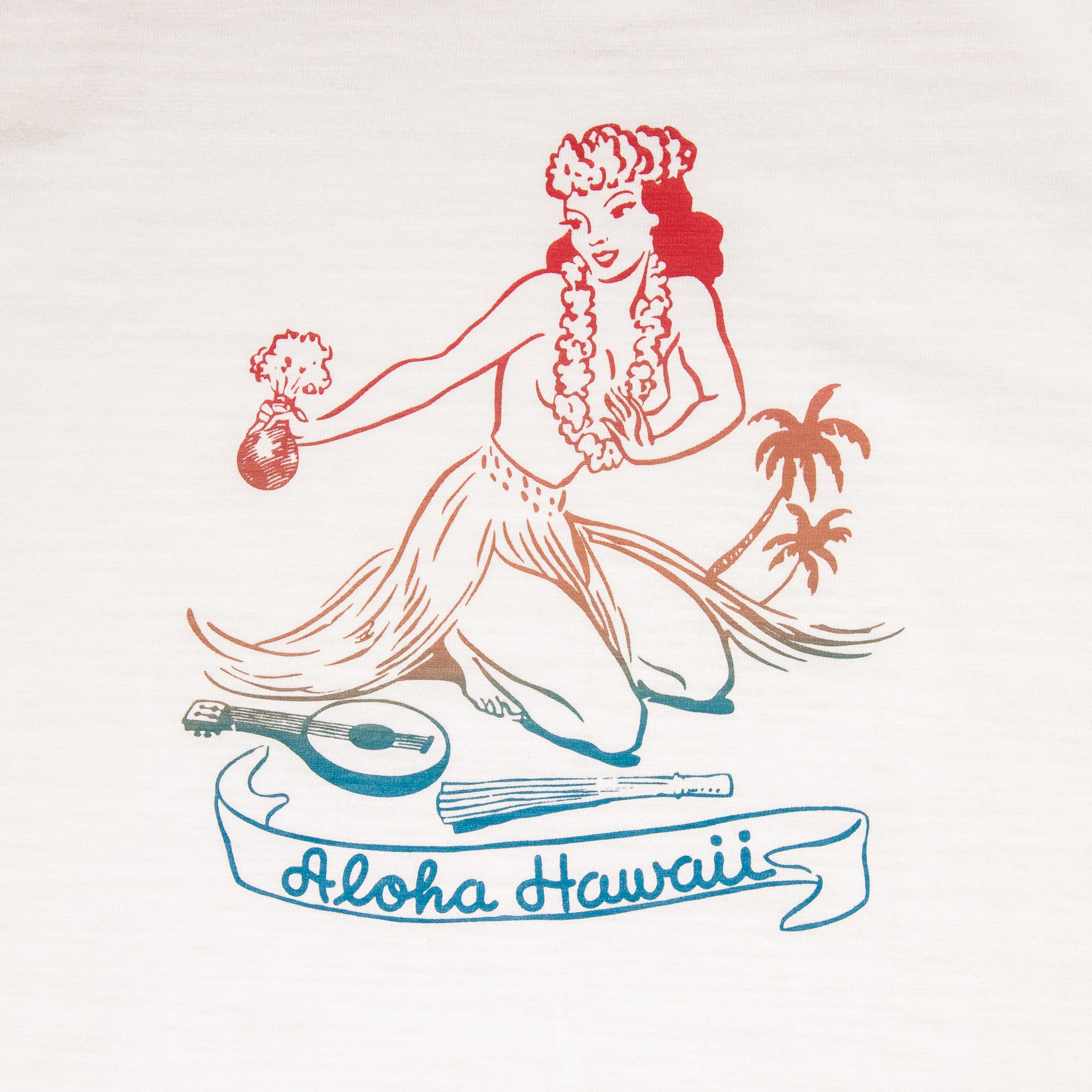 The Real McCoy's Athlethic Hawaii, Aloha T-Shirt Milk – Frans