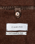 Caruso Butterfly Jacket Wool Cashmere Italian Tweed Marrone