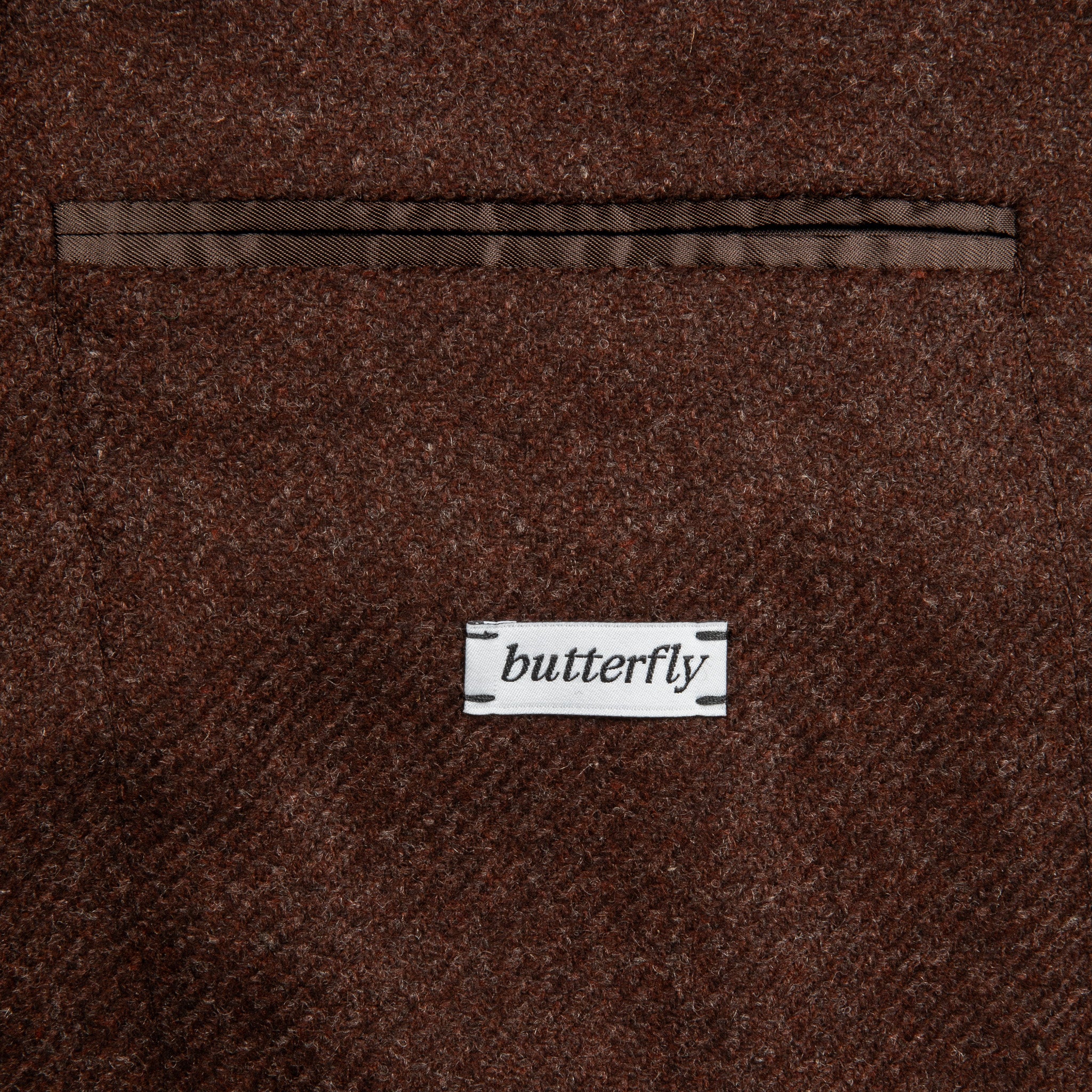 Caruso Butterfly Jacket Wool Cashmere Italian Tweed Marrone