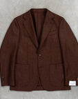 Caruso Butterfly Jacket Wool Cashmere Italian Tweed Marrone