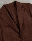 Caruso Butterfly Jacket Wool Cashmere Italian Tweed Marrone