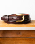 Tory Leather Classic Bridle Leather Belt 1″ Brass Buckle Havana