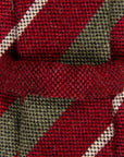 Finamore Anversa Tie Untipped Cashmere Stripe Burgundy - Olive