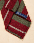 Finamore Anversa Tie Untipped Cashmere Stripe Burgundy - Olive