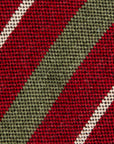 Finamore Anversa Tie Untipped Cashmere Stripe Burgundy - Olive