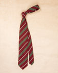 Finamore Anversa Tie Untipped Cashmere Stripe Burgundy - Olive