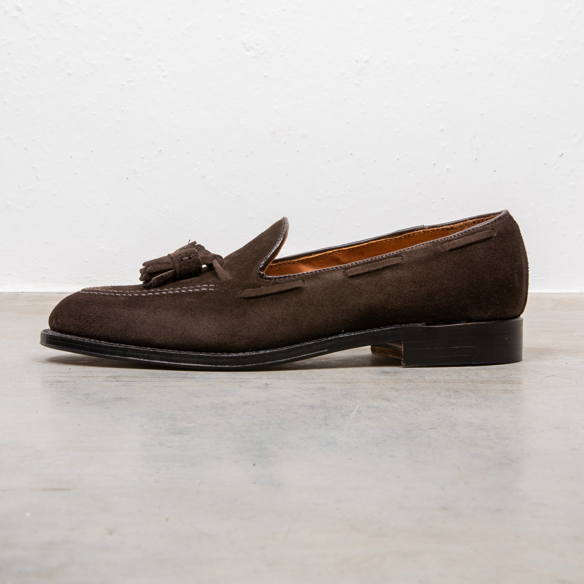 Alden Dark Chocolate suede tassel loafer – Frans Boone Store