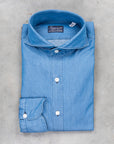 Finamore Gaeta shirt Sergio collar Regular Bleach Denim