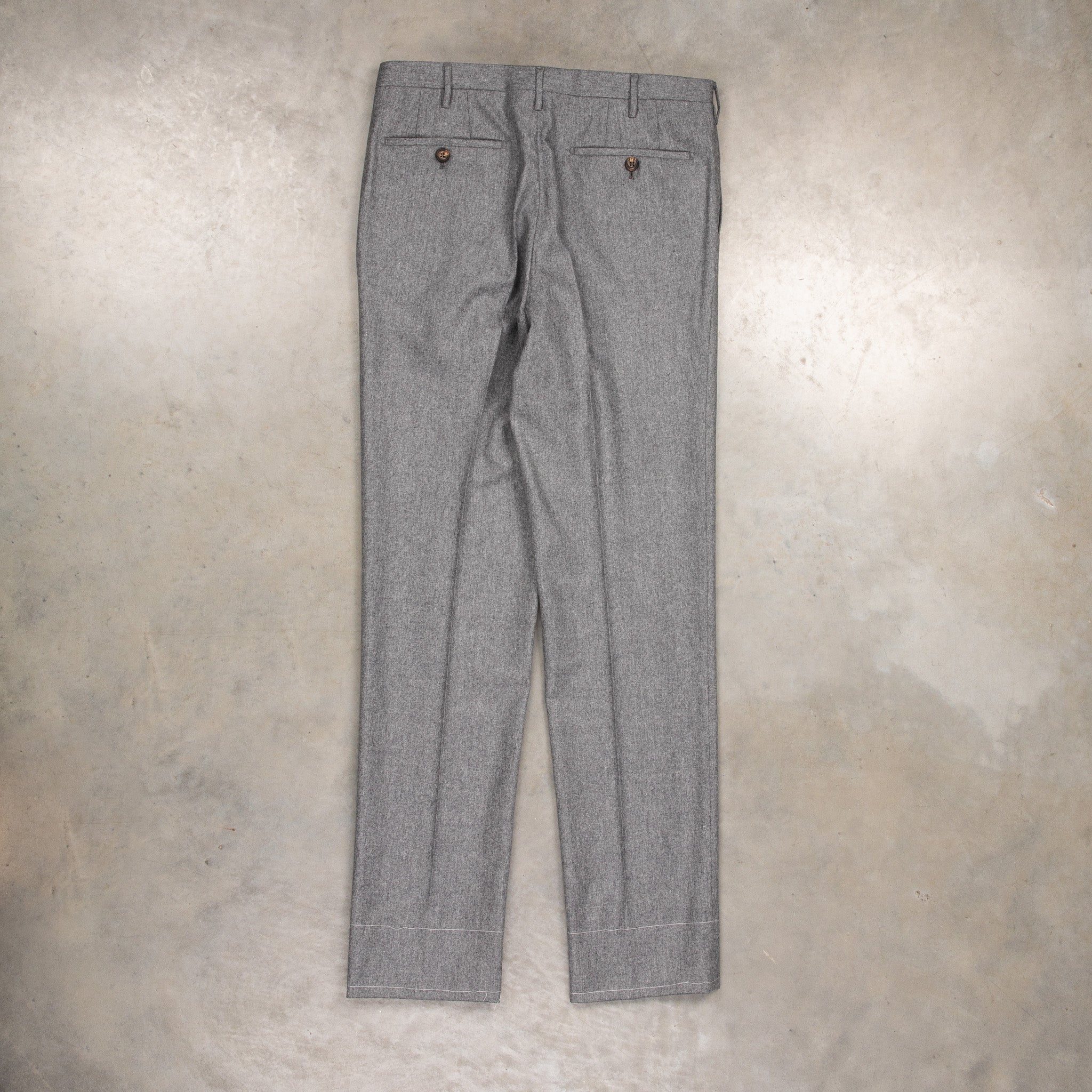 Rota Regular Fit High Rise Pants Lightweight Flannel Grigio Chiaro