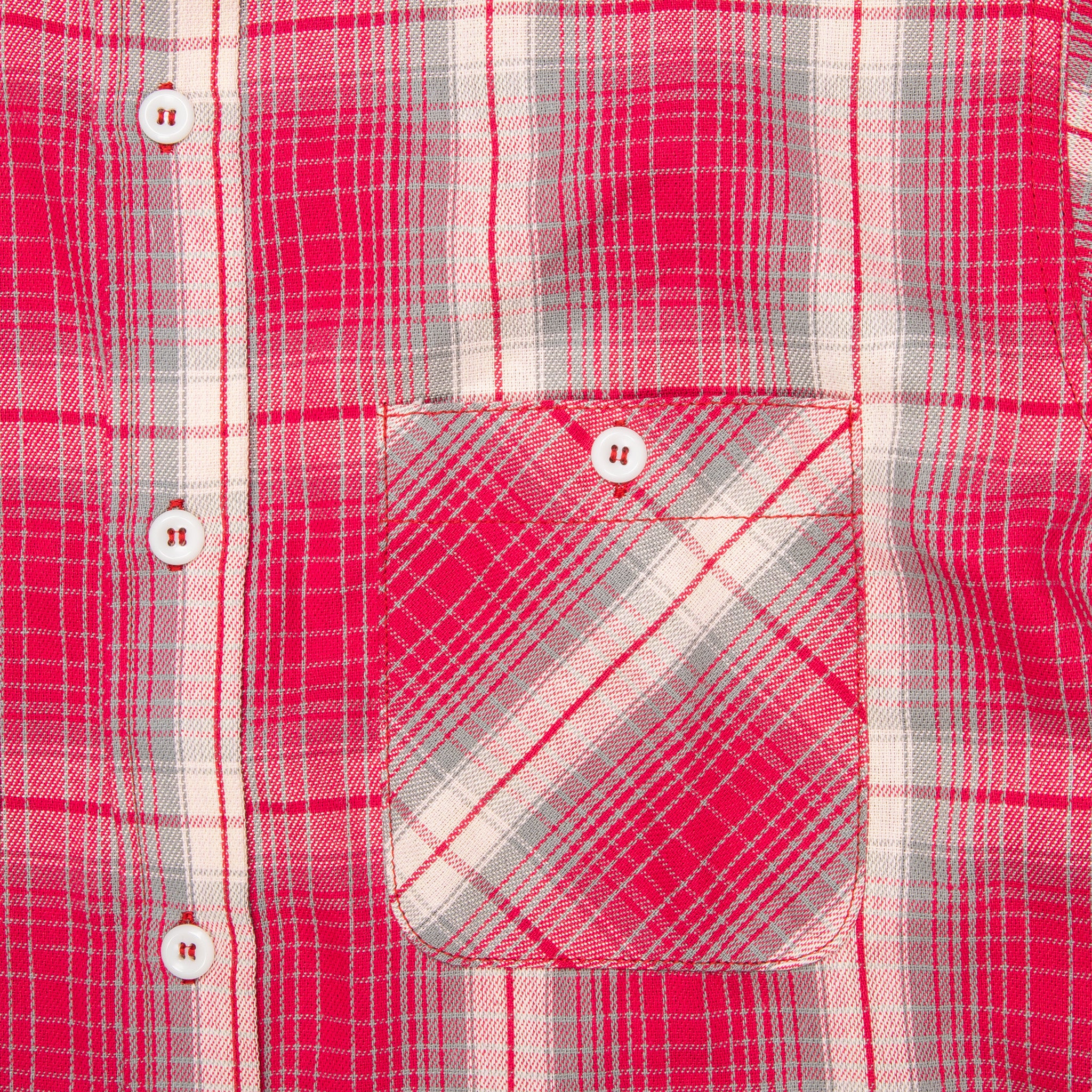 The Real McCoy´s 8HU Ombre Check Summer Flannel Shirt Pink – Frans