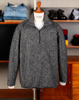 Engineered Garments Zip Mock Neck Charcoal Wool Poly Melange