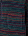 Engineered Garments Zip Mock Neck Green Fair Isle Stripe Knit