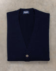 Drumohr Cashmere Cardigan con Bottoni Blu Notte