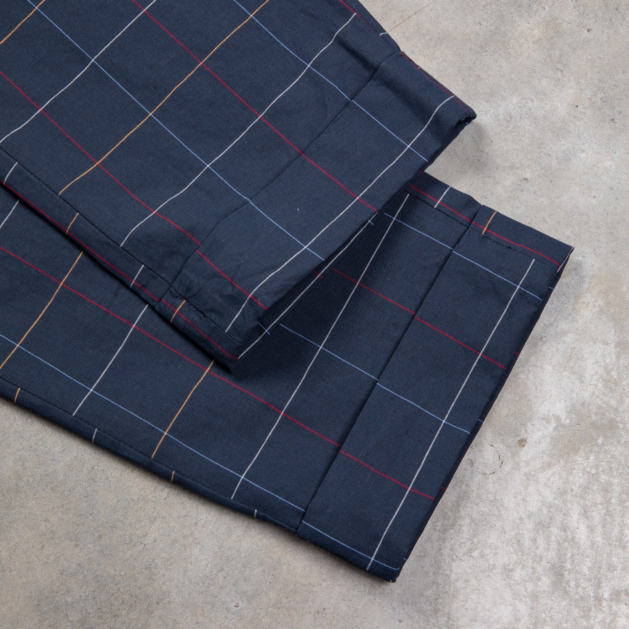 Navy windowpane hot sale pants