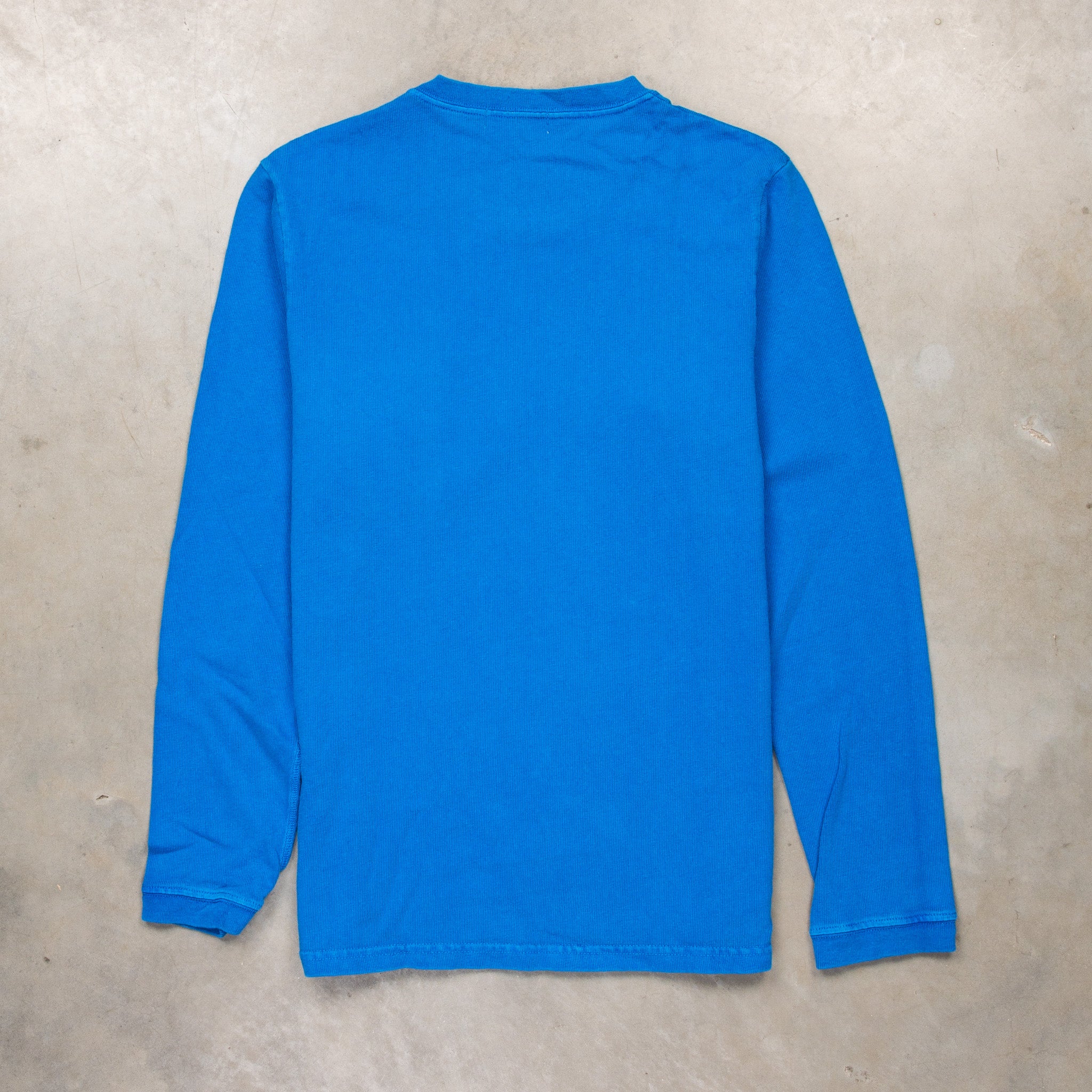 Velva Sheen Heavy oz Pïgment L/S Tee with pocket Marine Blue