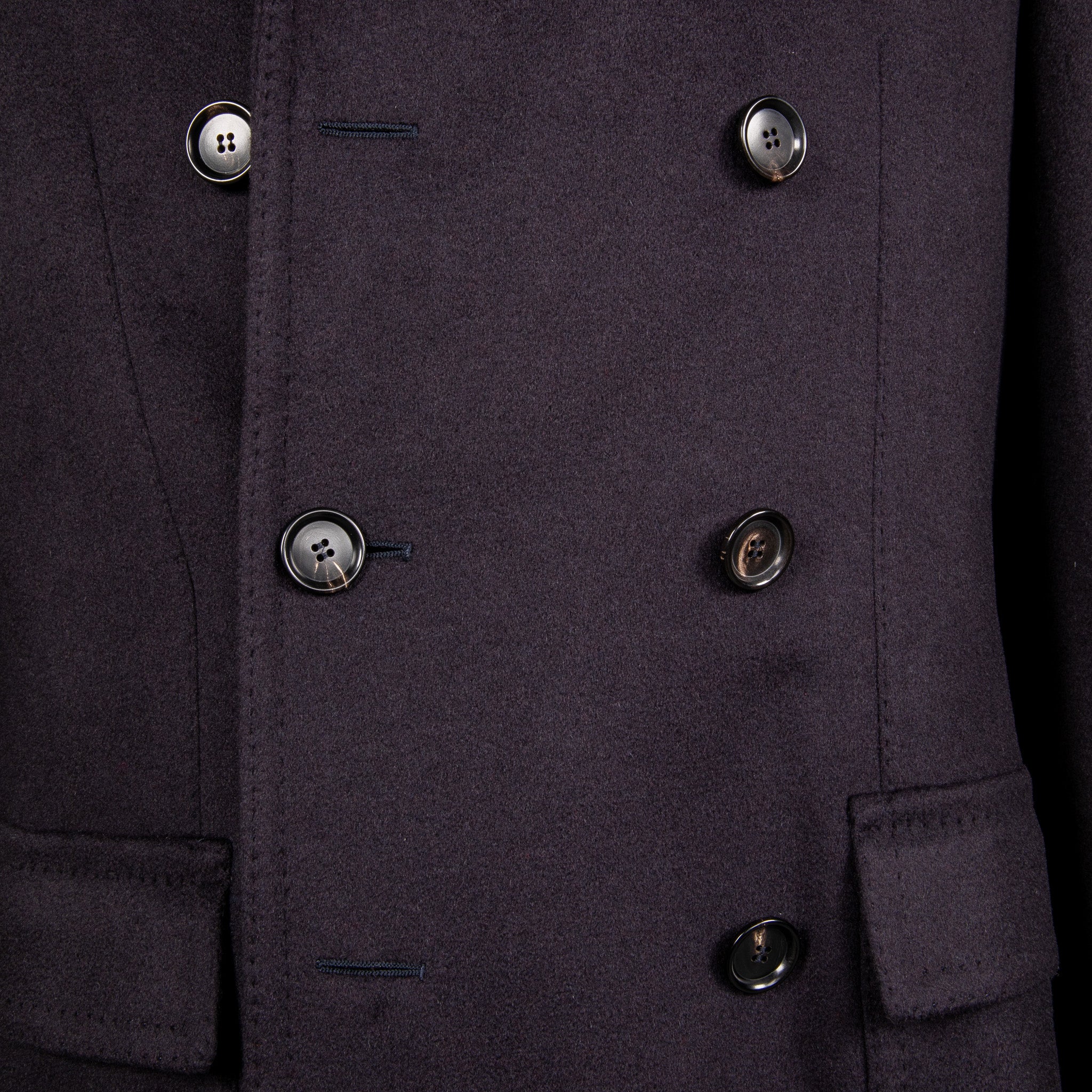 De Petrillo Cashmere Double Breasted Overcoat Navy per Frans Boone