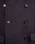 De Petrillo Cashmere Double Breasted Overcoat Navy per Frans Boone