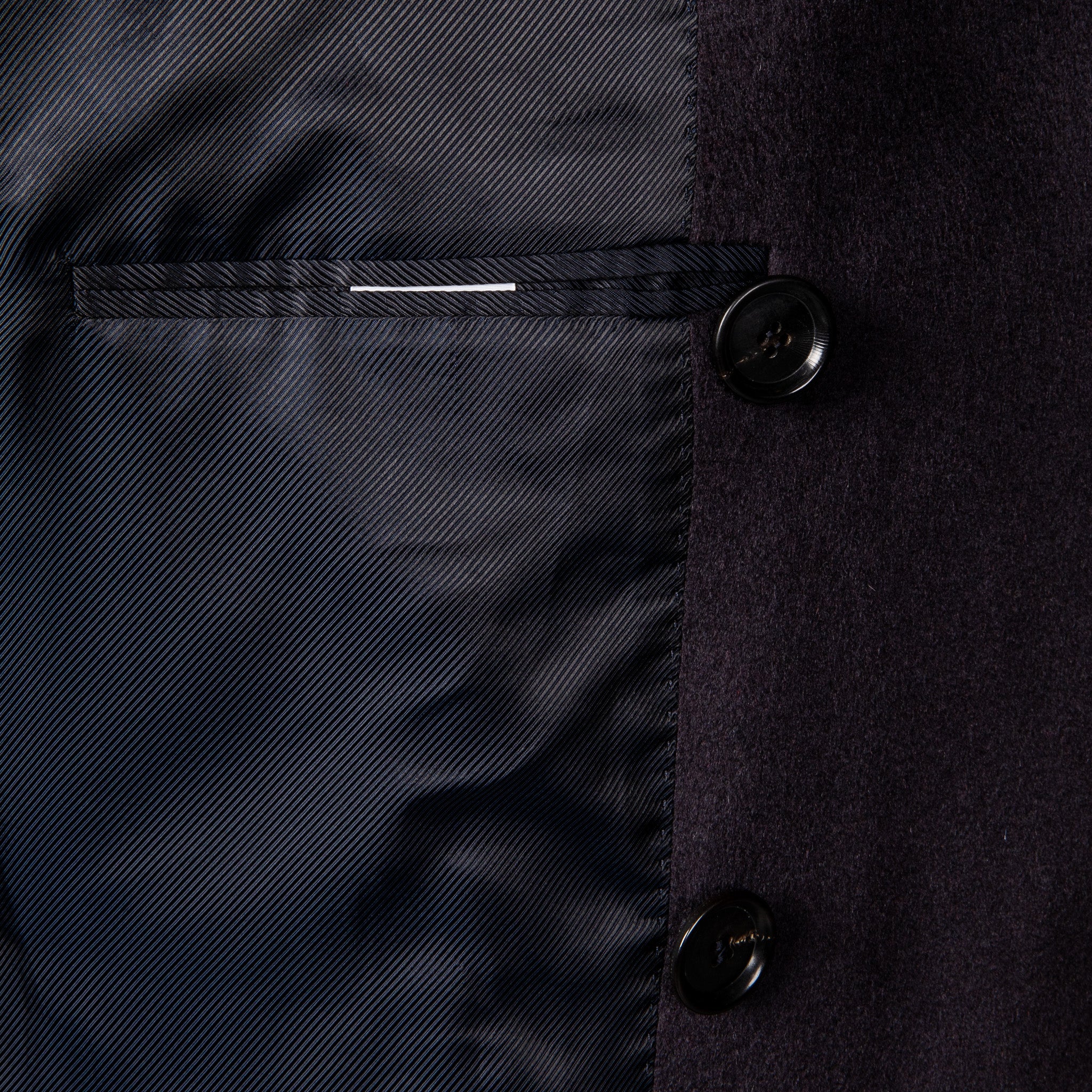 De Petrillo Cashmere Double Breasted Overcoat Navy per Frans Boone