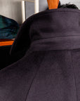 De Petrillo Cashmere Single Breasted Overcoat Navy per Frans Boone