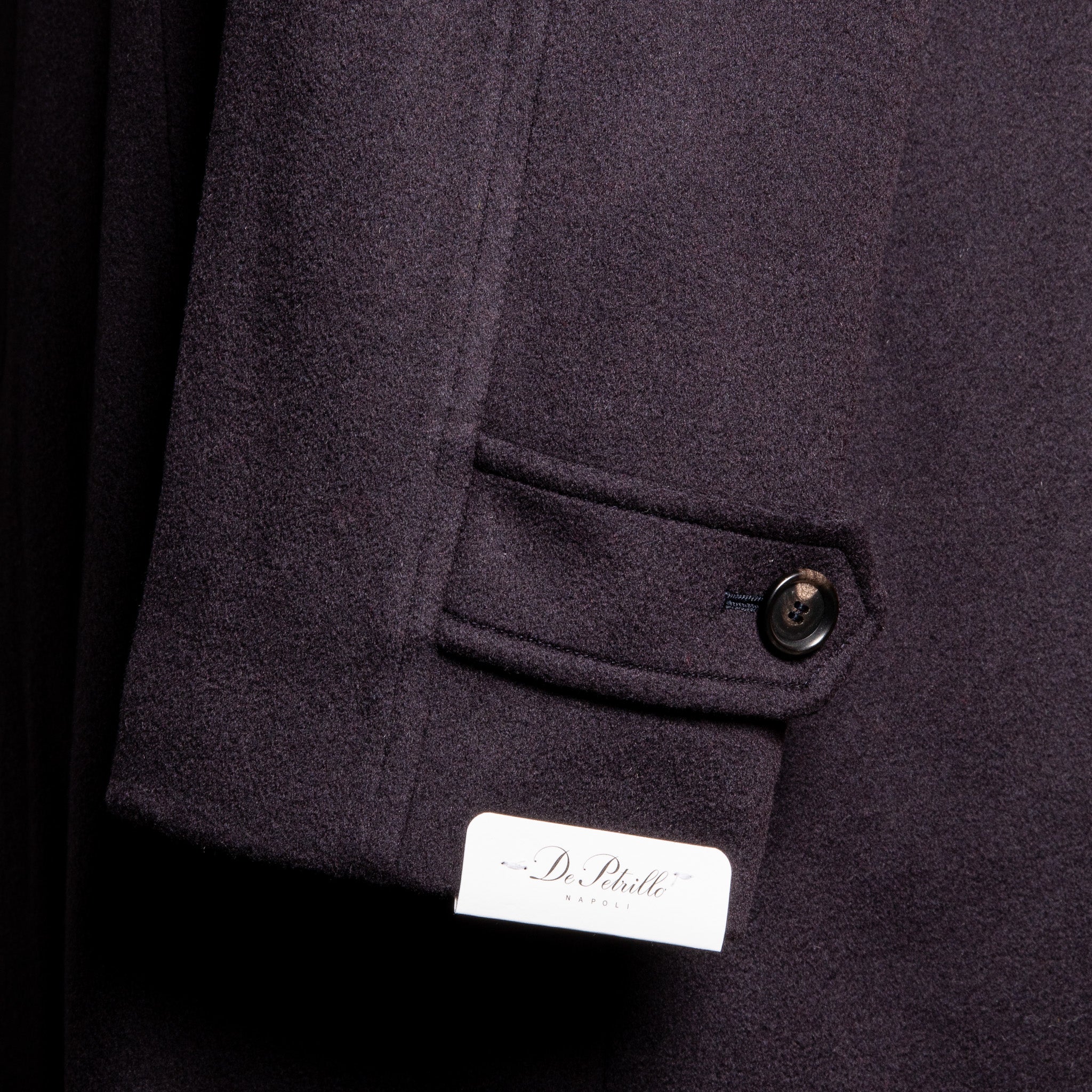 De Petrillo Cashmere Single Breasted Overcoat Navy per Frans Boone