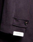 De Petrillo Cashmere Single Breasted Overcoat Navy per Frans Boone