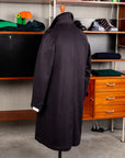 De Petrillo Cashmere Single Breasted Overcoat Navy per Frans Boone