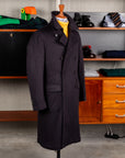 De Petrillo Cashmere Double Breasted Overcoat Navy per Frans Boone