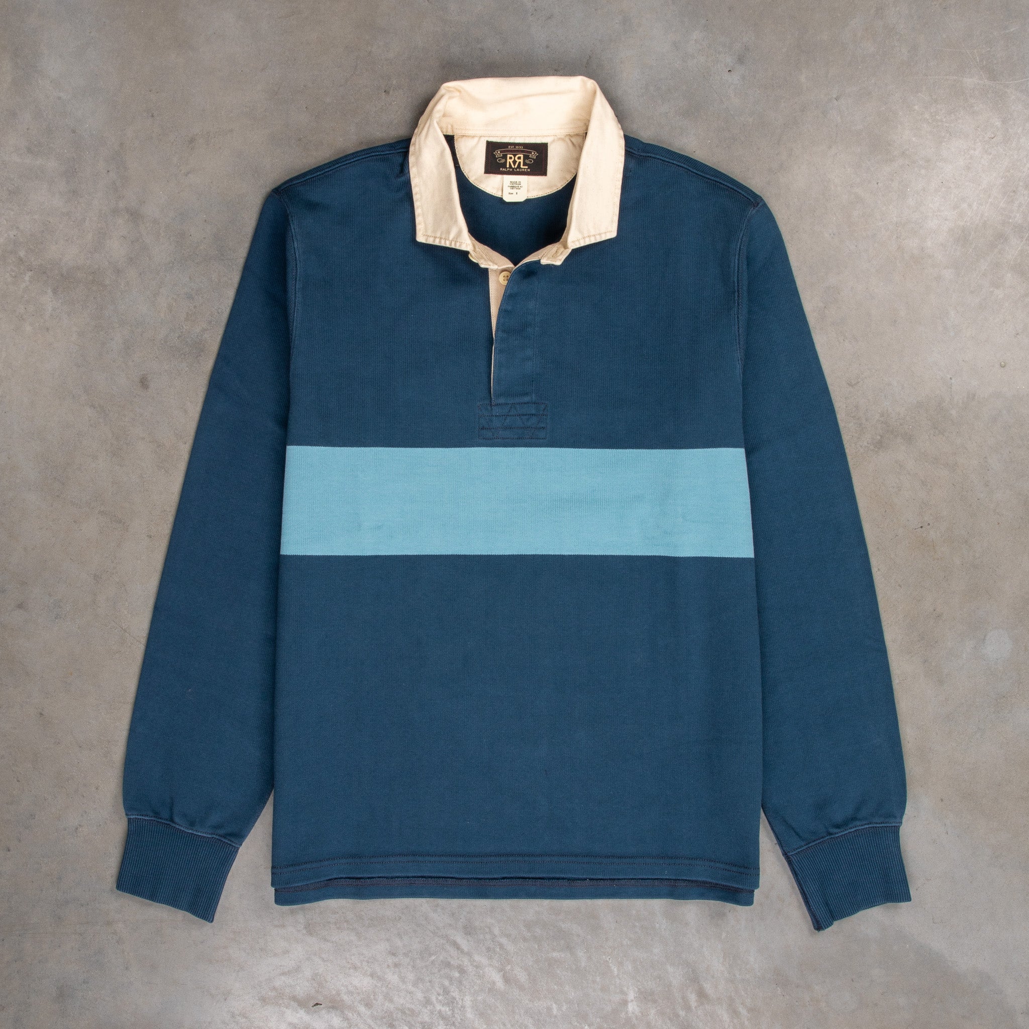 RRL Striped Jersey Rugby Shirt Indigo