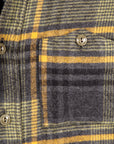 Engineered Garments Work Shirt Cotton Flannel Plaid Yellow Gray