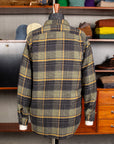 Engineered Garments Work Shirt Cotton Flannel Plaid Yellow Gray