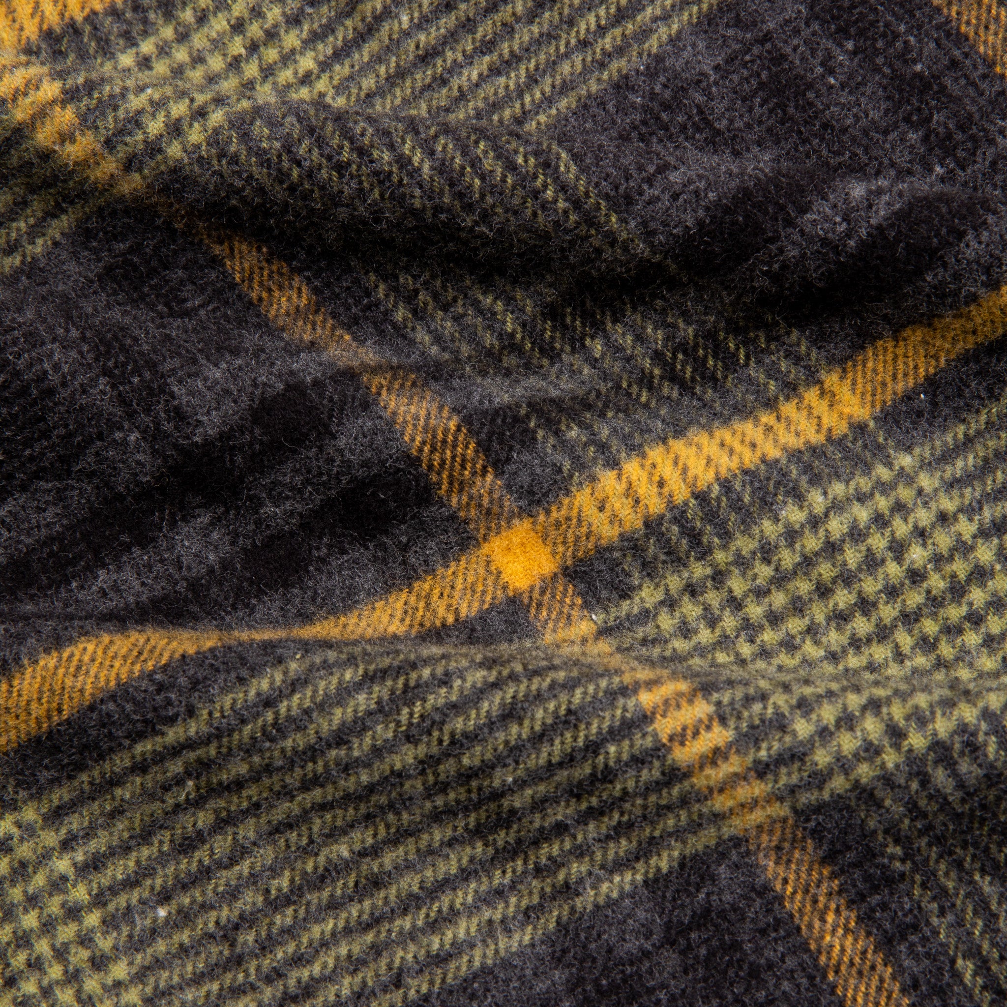 Engineered Garments Work Shirt Cotton Flannel Plaid Yellow Gray