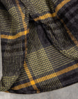 Engineered Garments Work Shirt Cotton Flannel Plaid Yellow Gray