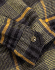 Engineered Garments Work Shirt Cotton Flannel Plaid Yellow Gray