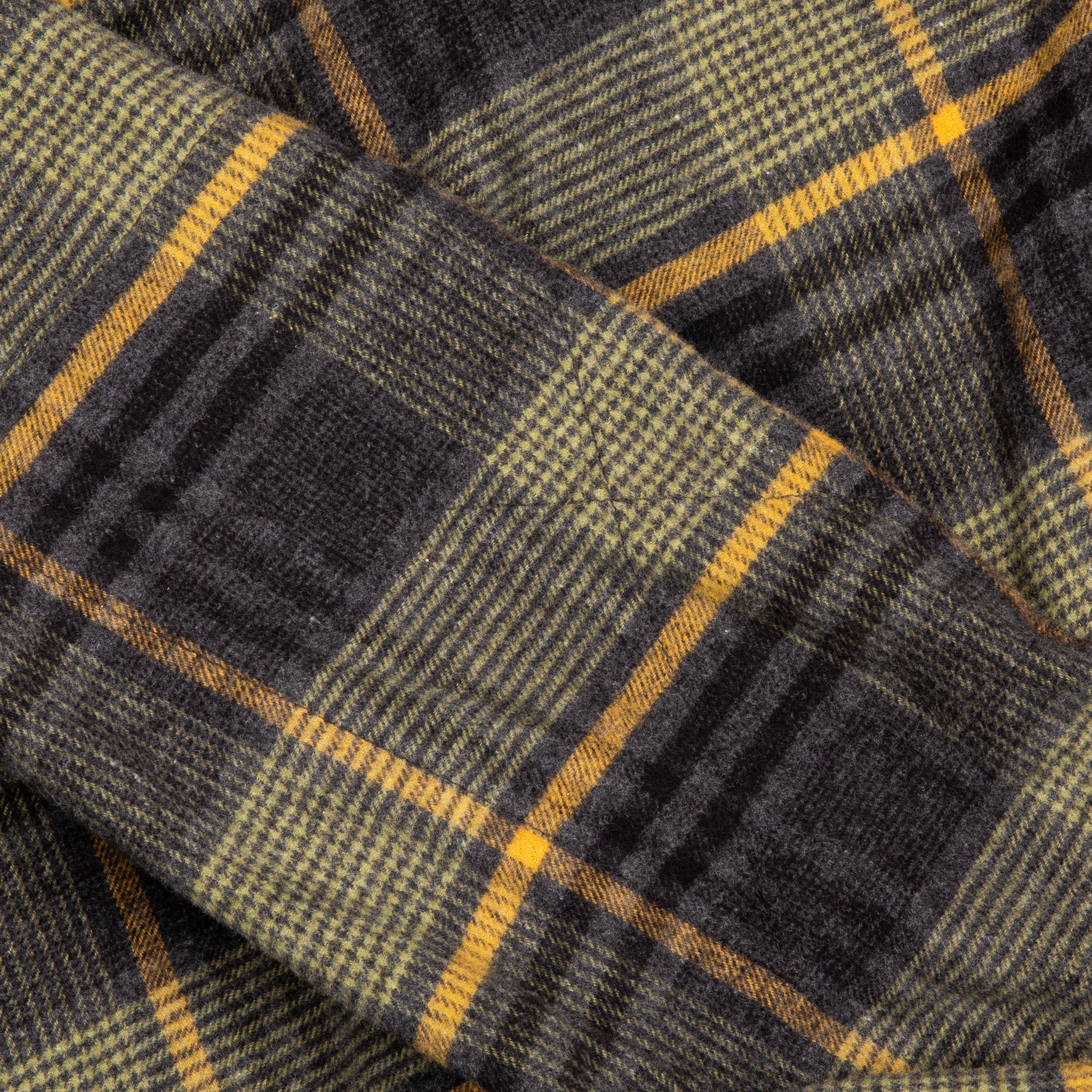 Engineered Garments Work Shirt Cotton Flannel Plaid Yellow Gray