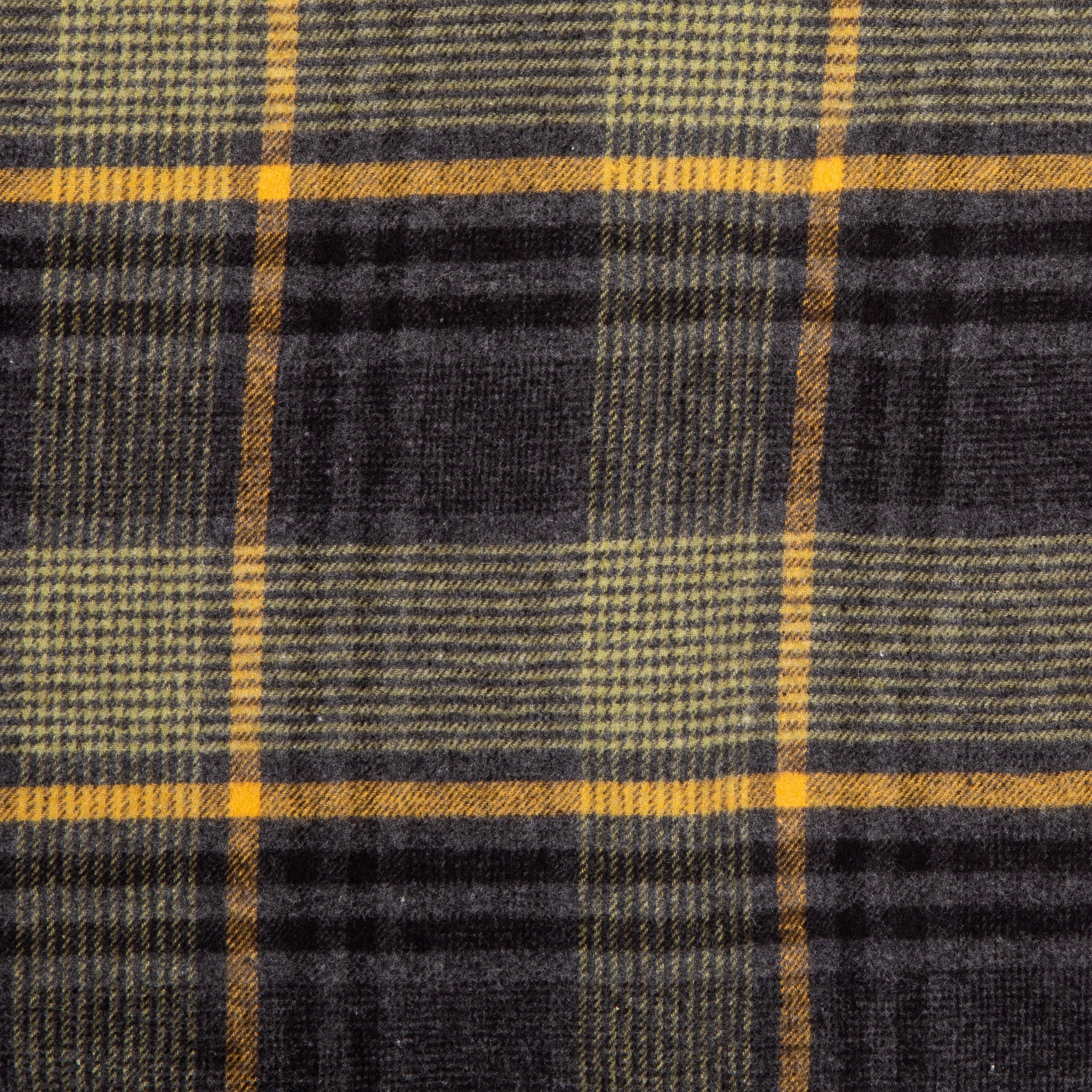 Engineered Garments Work Shirt Cotton Flannel Plaid Yellow Gray