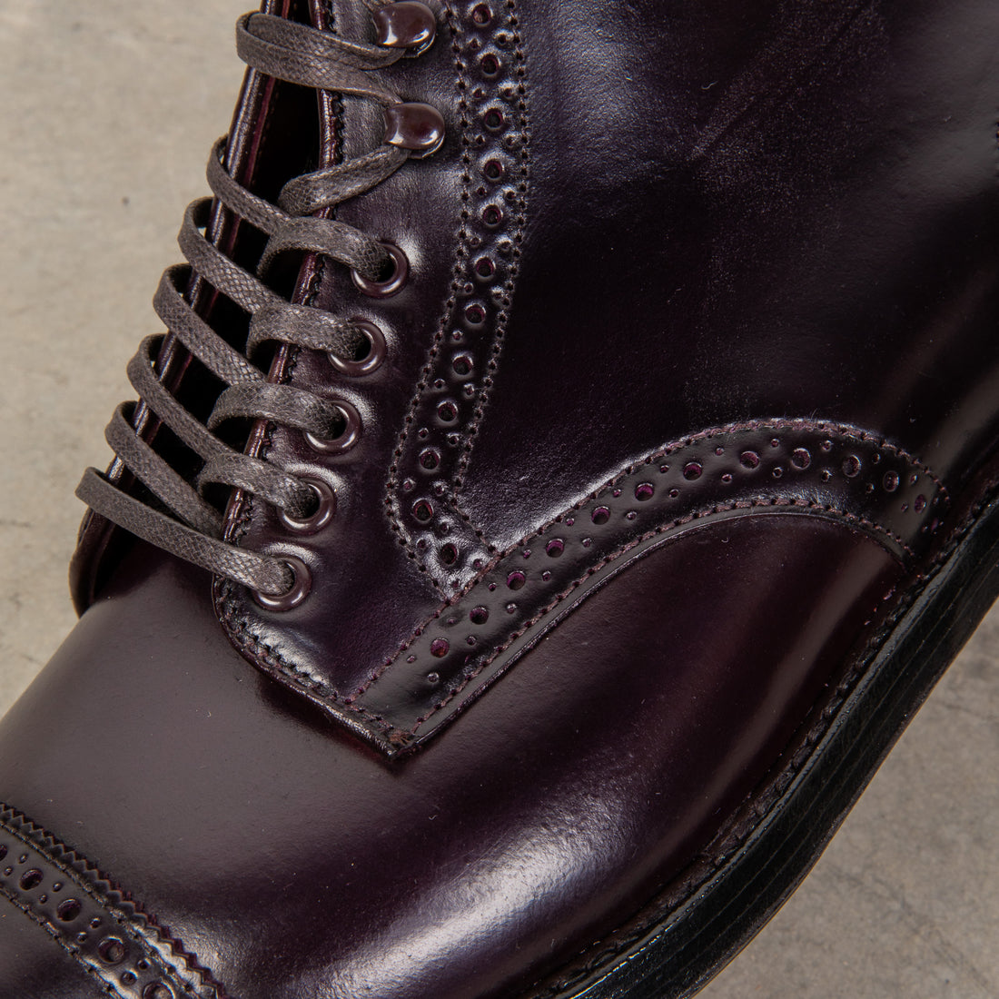 Alden #8 Cordovan straight tip medallion toe boot