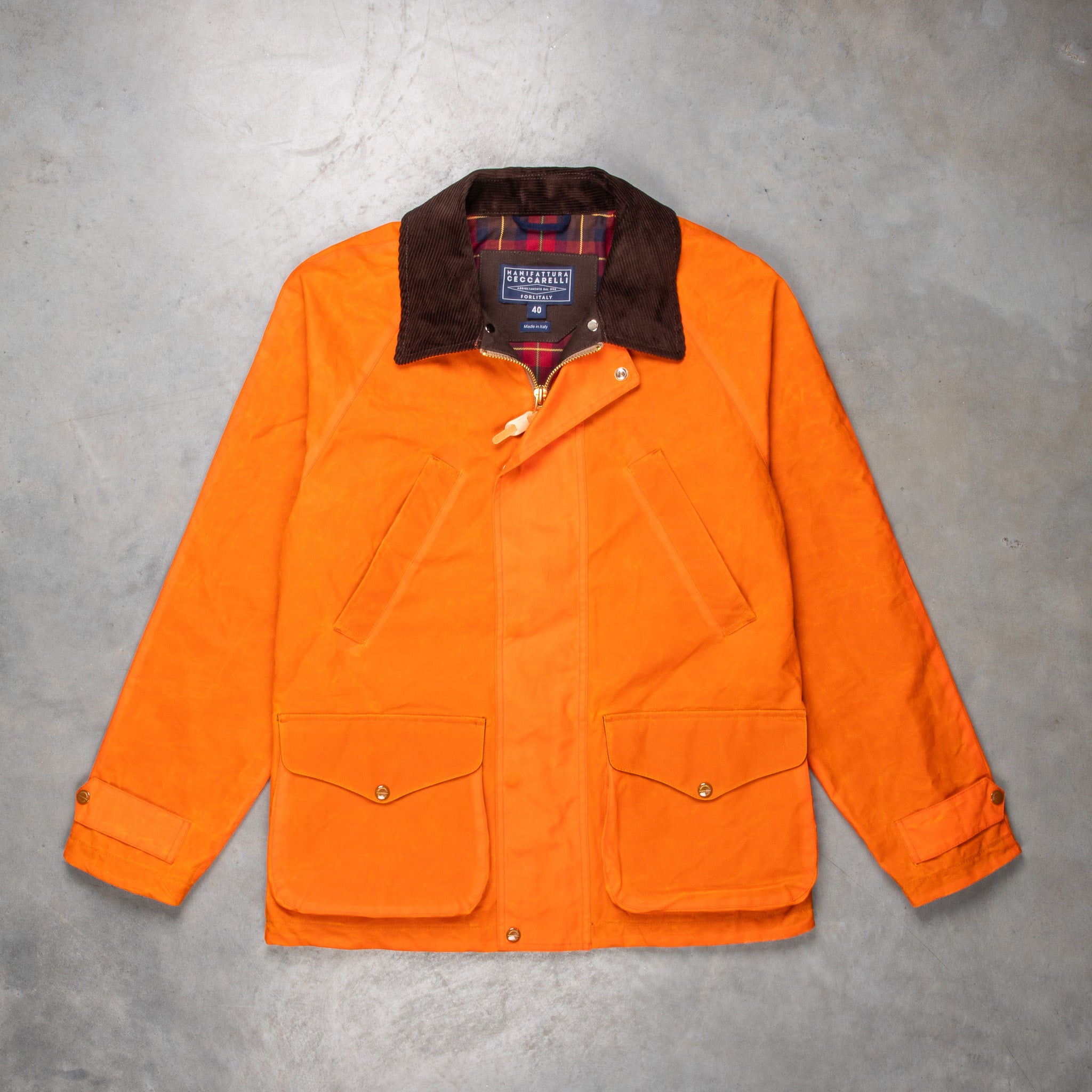 Manifattura Ceccarelli Rain Caban Wax cloth Orange – Frans Boone Store
