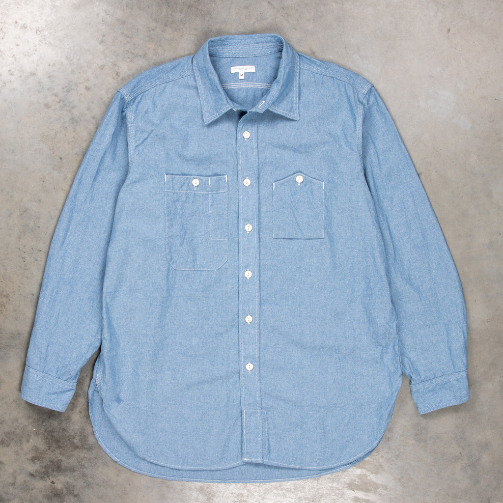 Engineered Garments Work Shirt Light Blue 4.5oz Cotton Chambray – Frans ...