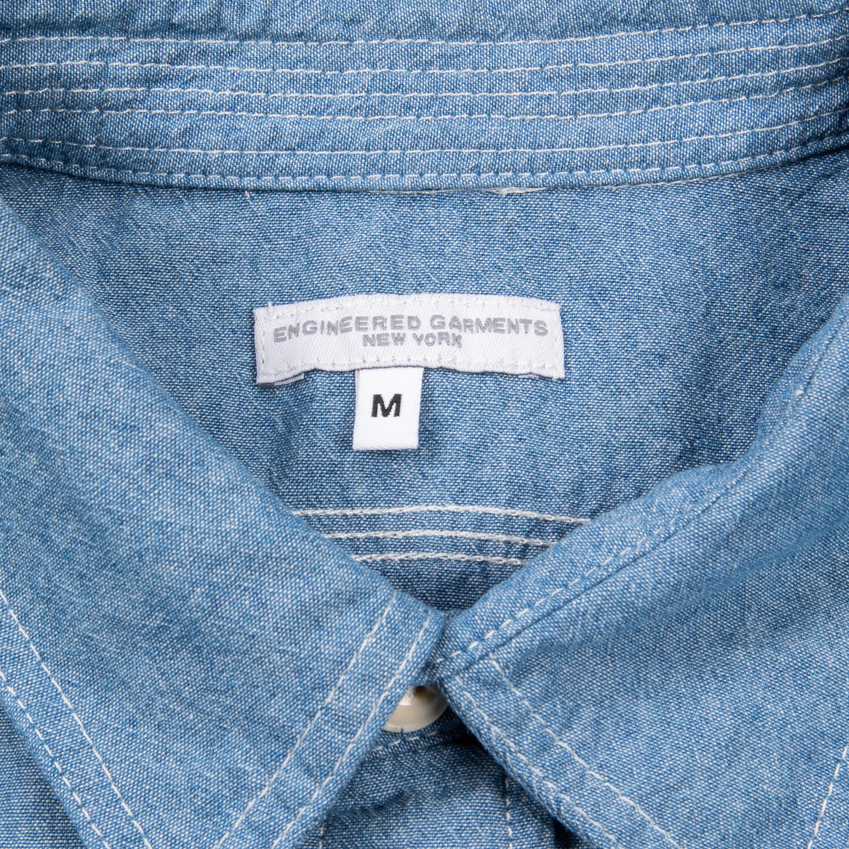 Engineered Garments Work Shirt Light Blue 4.5oz Cotton Chambray – Frans ...