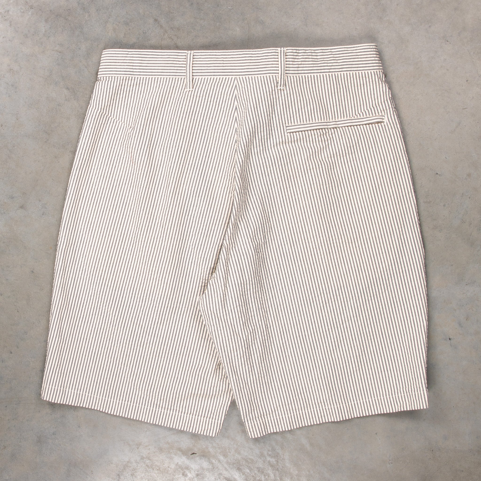 Engineered Garments Sunset Short Navy/Natural Cotton Seersucker