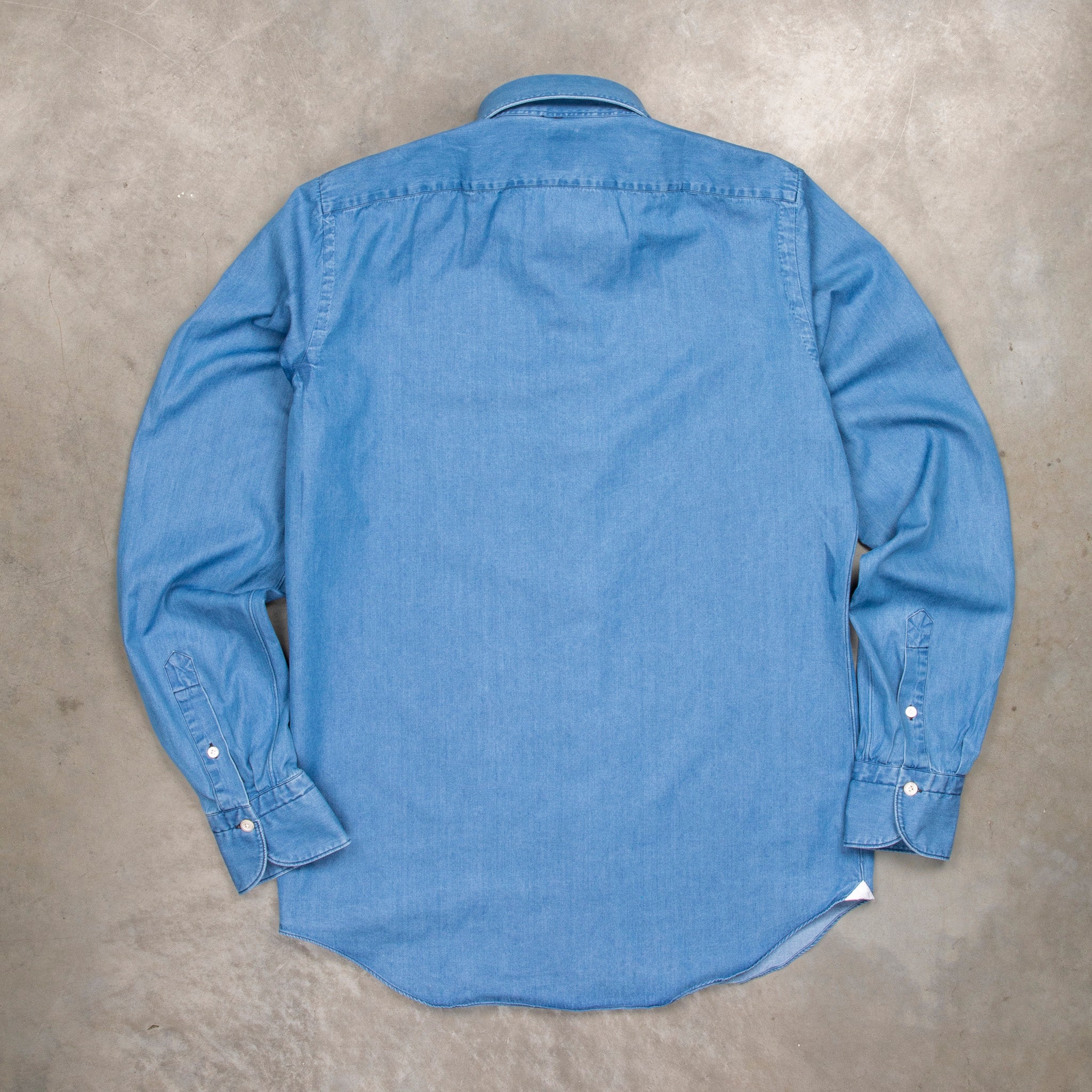 Finamore Gaeta shirt Sergio collar Regular Bleach Denim