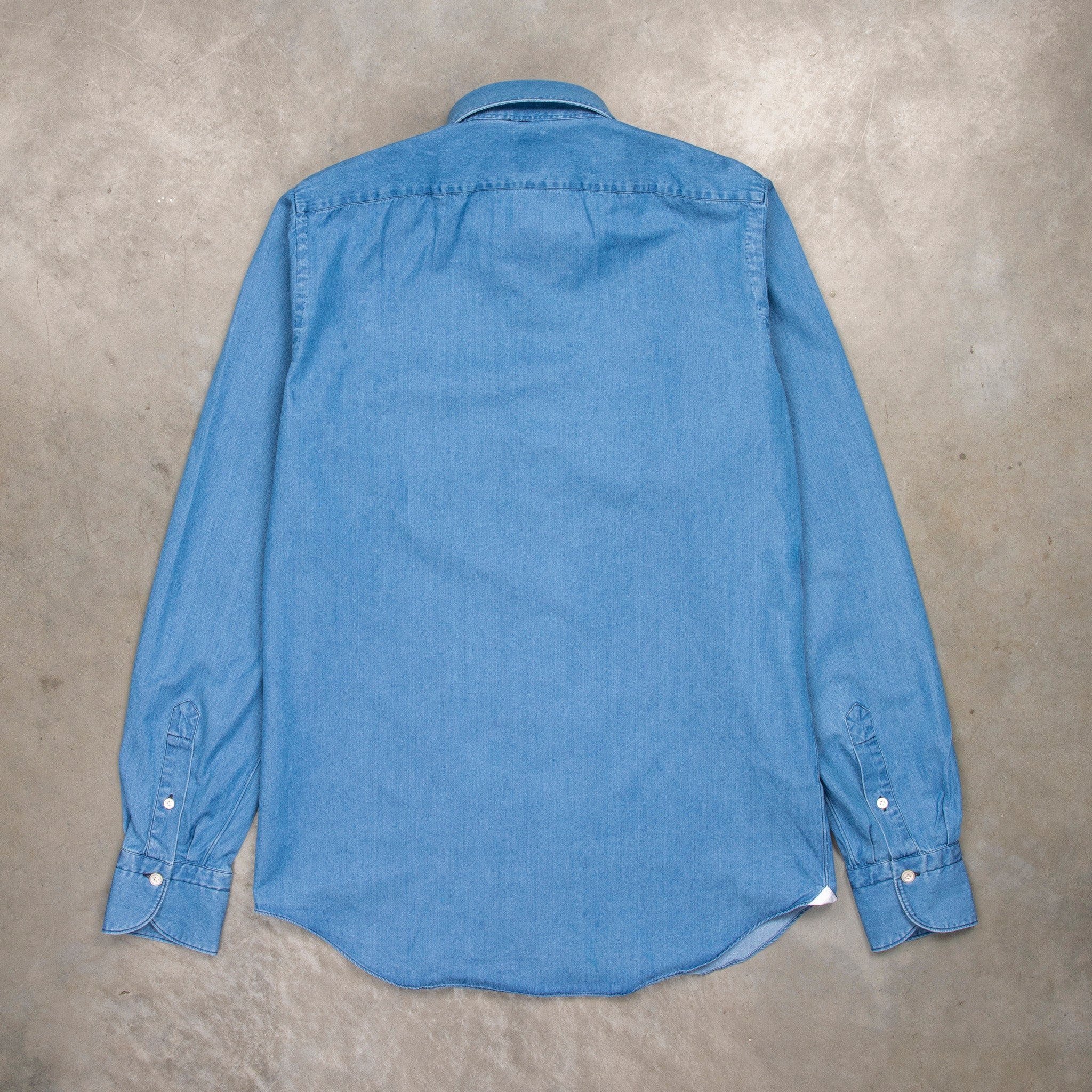 Finamore Tokyo shirt Lucio collar Regular Bleach Denim