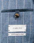 Caruso Butterfly Jacket Loro Piana Summertime Pinstripe Mid Blue