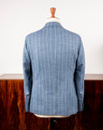 Caruso Butterfly Jacket Loro Piana Summertime Pinstripe Mid Blue