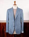 Caruso Butterfly Jacket Loro Piana Summertime Pinstripe Mid Blue