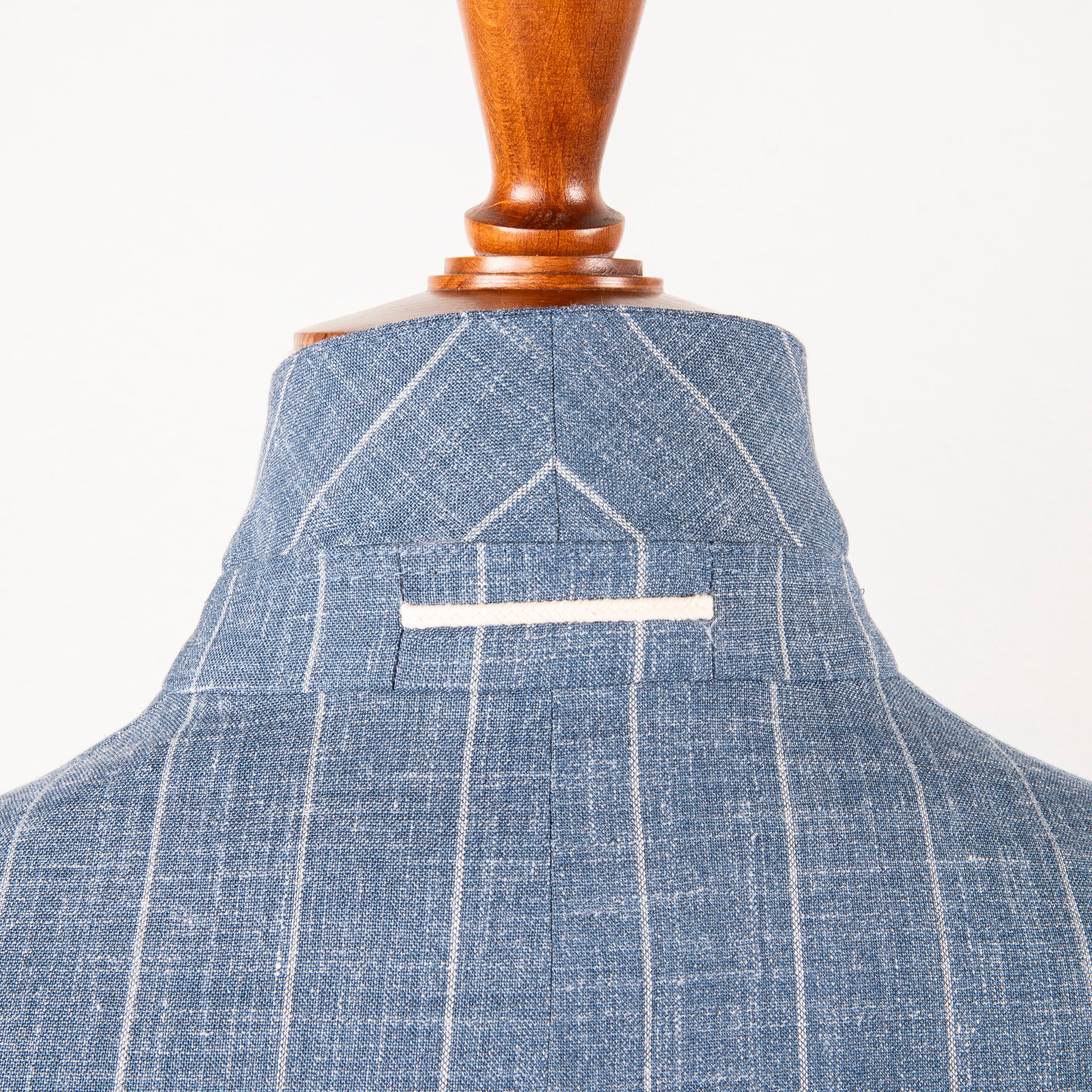 Caruso Butterfly Jacket Loro Piana Summertime Pinstripe Mid Blue